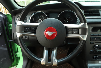 S197 (10-14) Carbon Fiber Steering Wheel Pony Cover